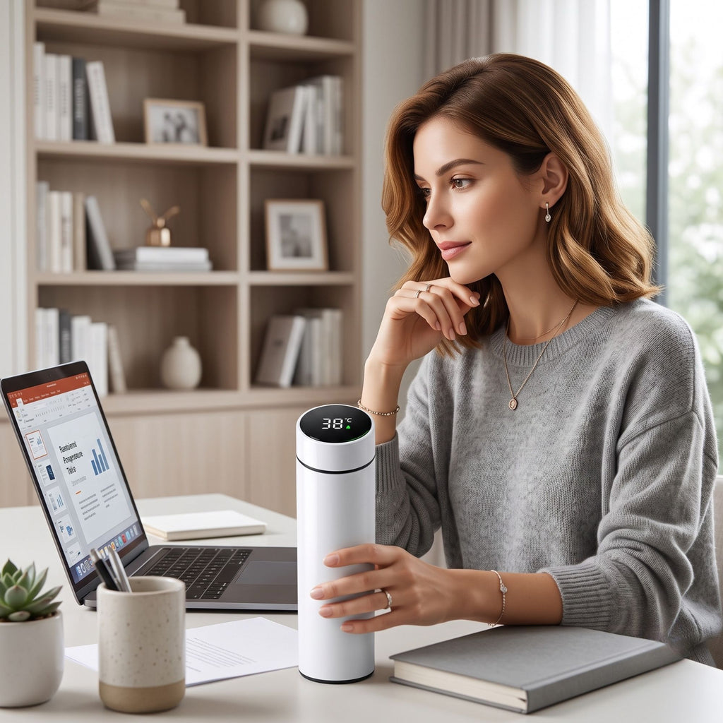 500ml Smart Temperature Display Vacuum Flask — Stainless Steel, Portable Office & Travel Cup