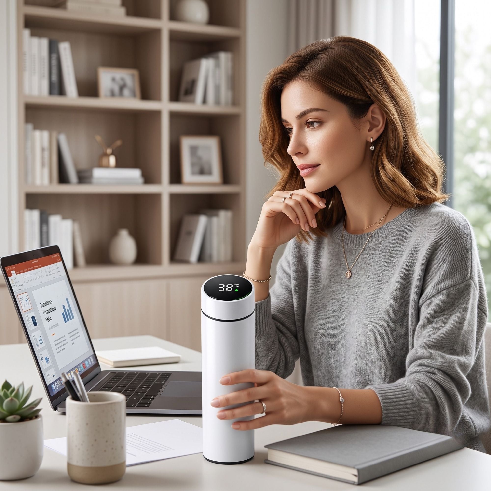 500ml Smart Temperature Display Vacuum Flask — Stainless Steel, Portable Office & Travel Cup