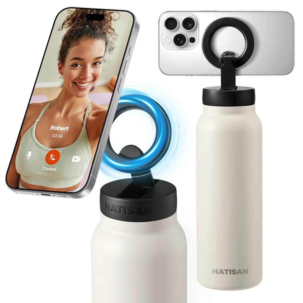 24oz Insulated Stainless Steel Water Bottle with Magnetic Phone Holder