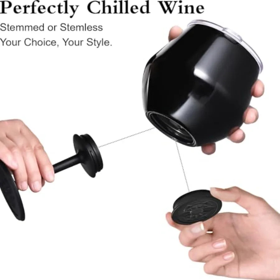 14oz Insulated Wine Tumbler with Detachable Stem — Stainless Steel, Dishwasher Safe