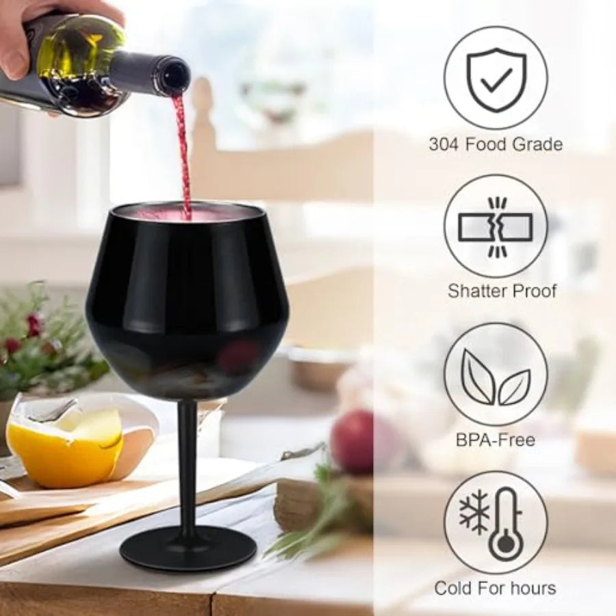 14oz Insulated Wine Tumbler with Detachable Stem — Stainless Steel, Dishwasher Safe