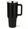 40oz Insulated Tumbler with Handle & Straw — Stainless Steel, Leak-Proof Lid