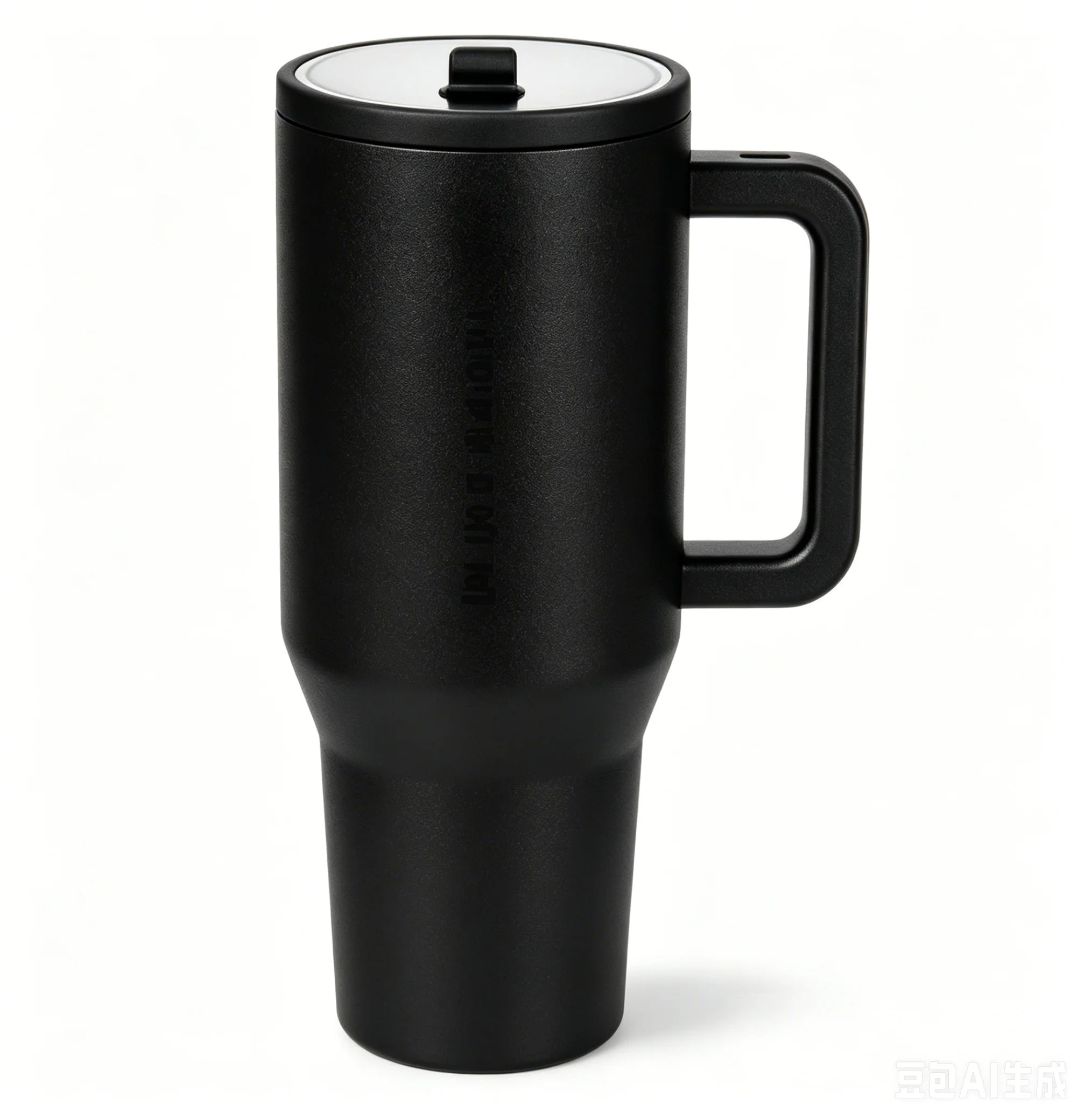 40oz Insulated Tumbler with Handle & Straw — Stainless Steel, Leak-Proof Lid