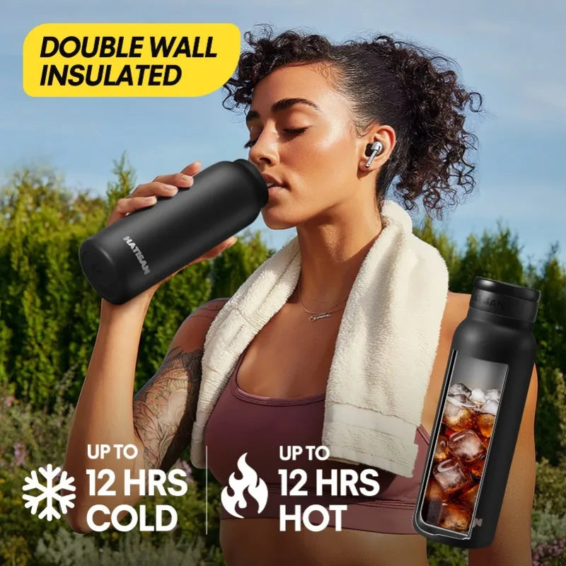 24oz Insulated Stainless Steel Water Bottle with Magnetic Phone Holder